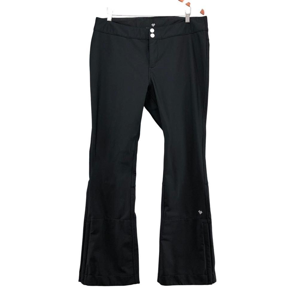 Obermeyer Bond II Softshell Ski Pants Womens 14 Black Fleece Lined 15045